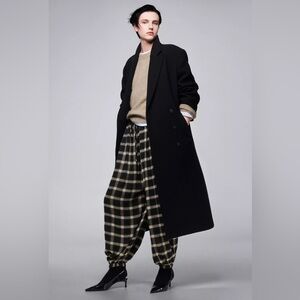 NWT Zara Wool Italian fabric Button closure Black Double-breasted  Size S